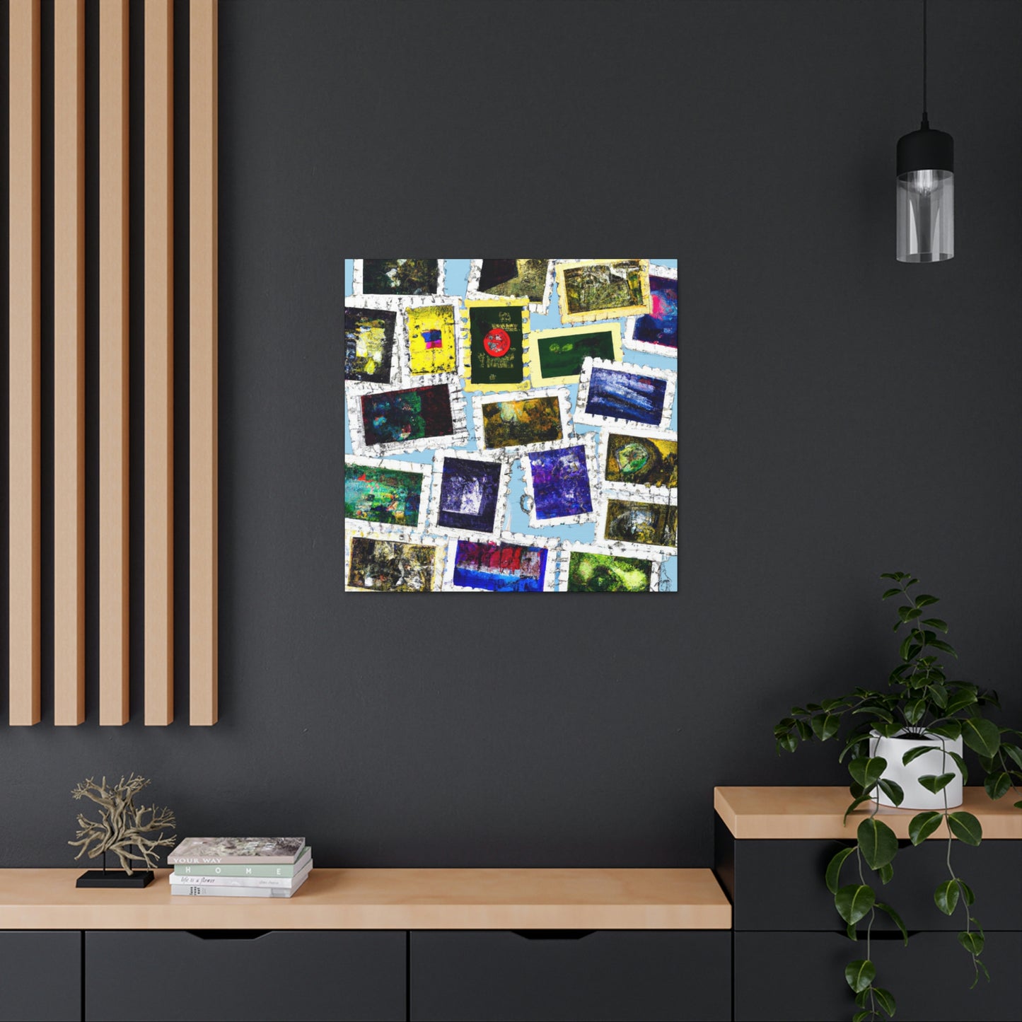 "Global Expressions" - Postage Stamp Collector Canvas Wall Art