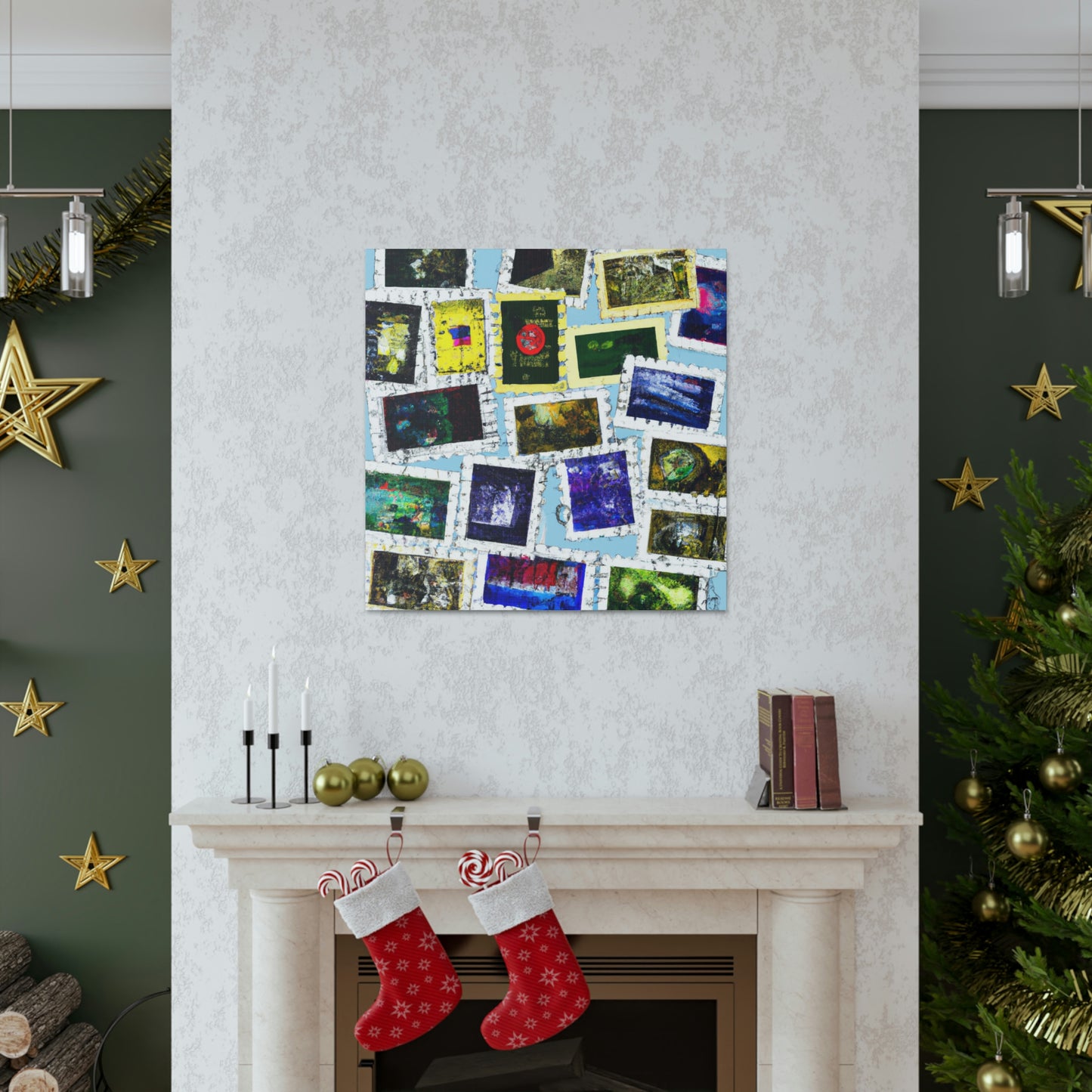 "Global Expressions" - Postage Stamp Collector Canvas Wall Art
