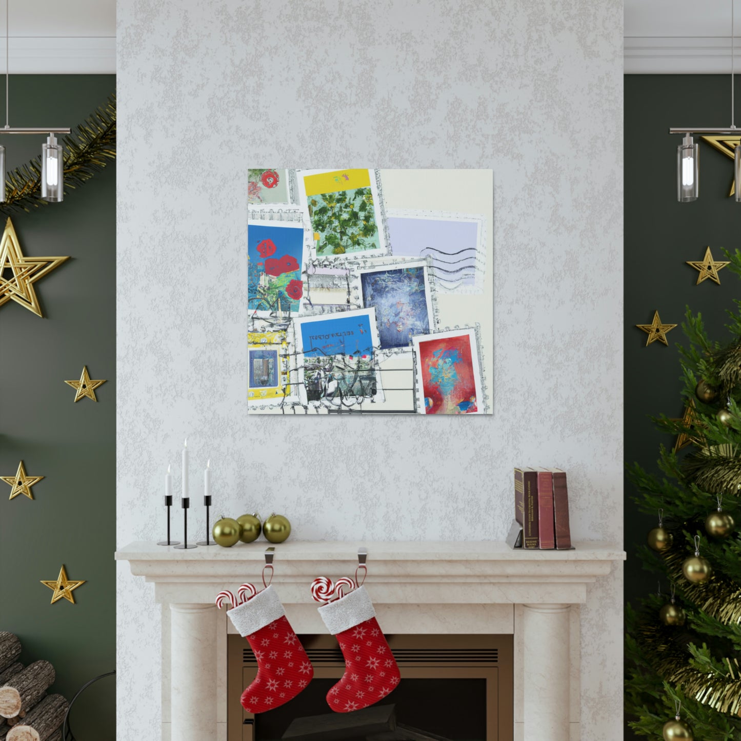 Global Villages Stamp Collection - Postage Stamp Collector Canvas Wall Art