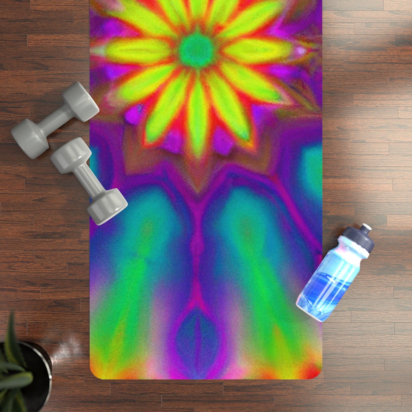 Franklin "Fro" Masterson - Psychedelic Yoga Exercise Workout Mat - 24″ x 68"