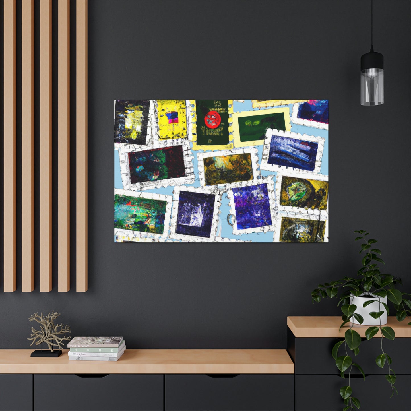 "Global Expressions" - Postage Stamp Collector Canvas Wall Art