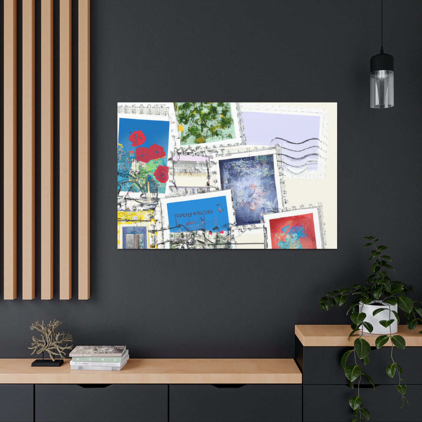 Global Villages Stamp Collection - Postage Stamp Collector Canvas Wall Art