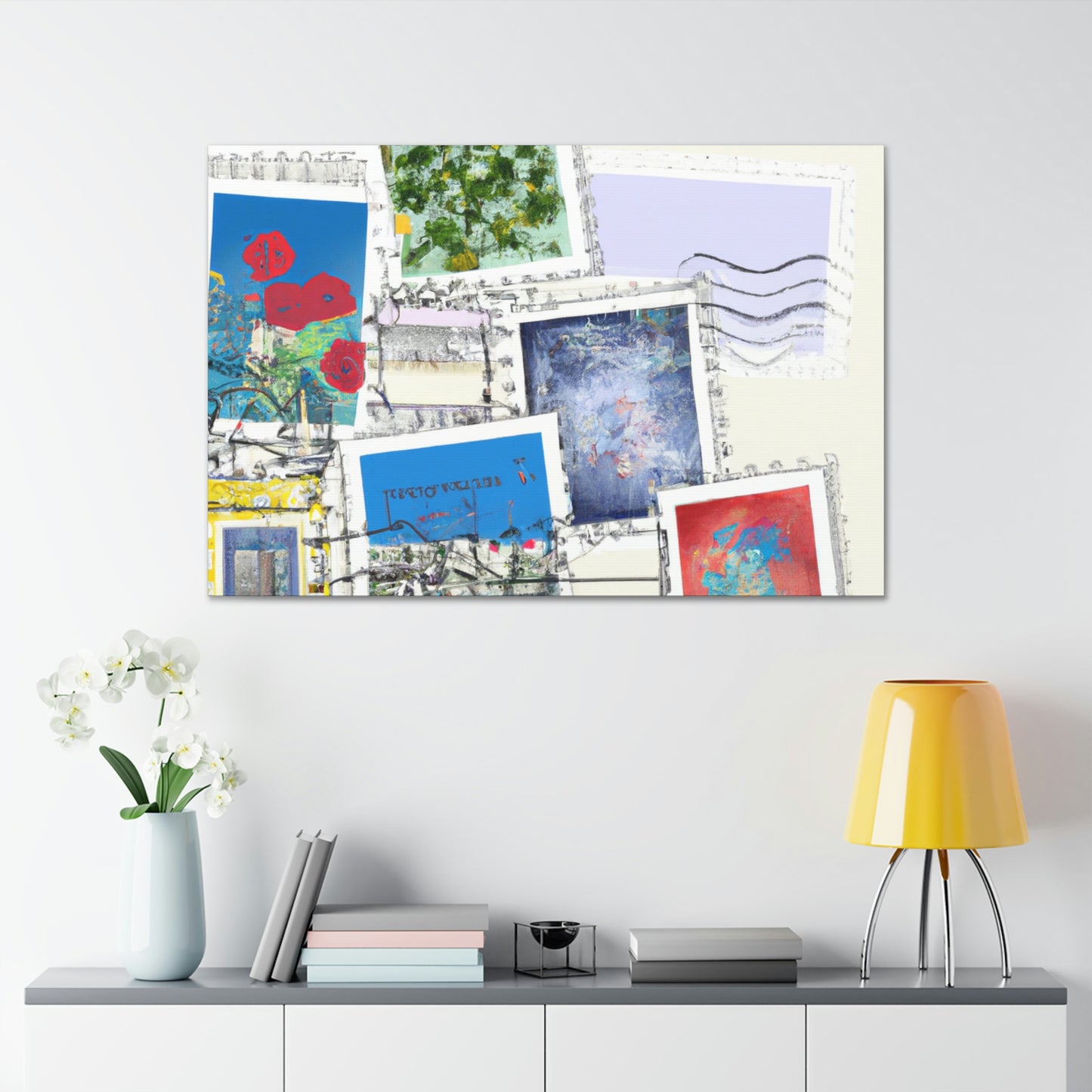 Global Villages Stamp Collection - Postage Stamp Collector Canvas Wall Art