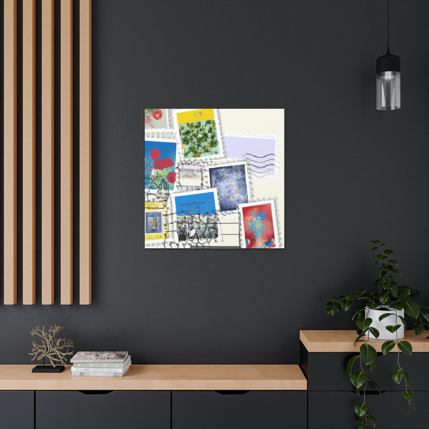 Global Villages Stamp Collection - Postage Stamp Collector Canvas Wall Art
