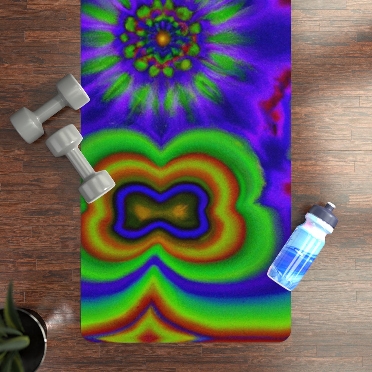 Hari Omanish - Psychedelic Yoga Exercise Workout Mat - 24″ x 68"