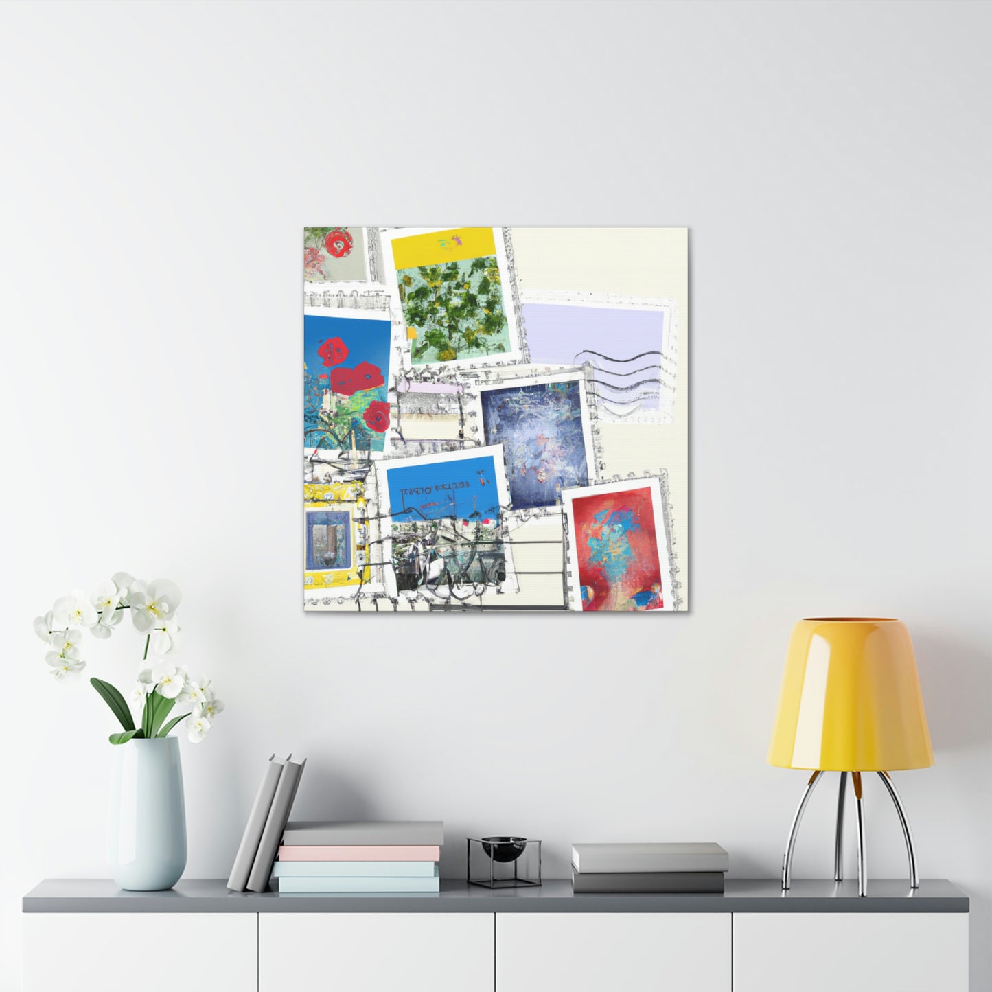 Global Villages Stamp Collection - Postage Stamp Collector Canvas Wall Art
