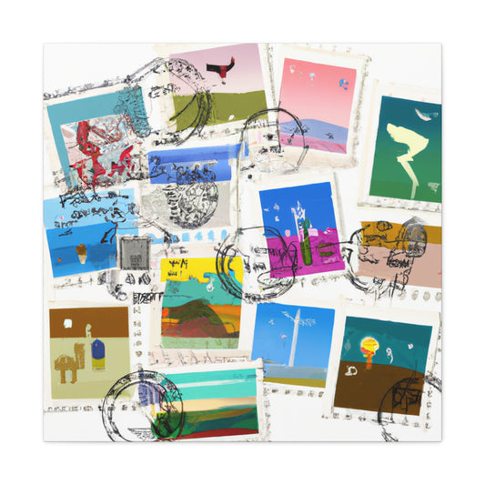 Global Postage Tour Stamps. - Postage Stamp Collector Canvas Wall Art