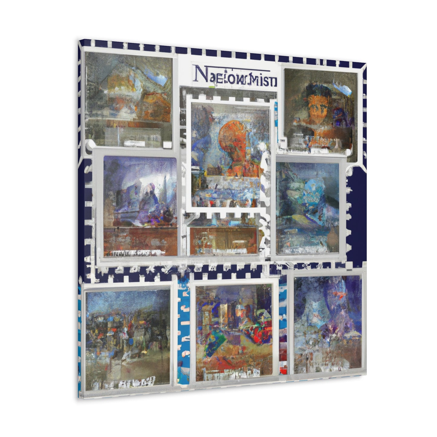 Global Trip Stamps - Postage Stamp Collector Canvas Wall Art