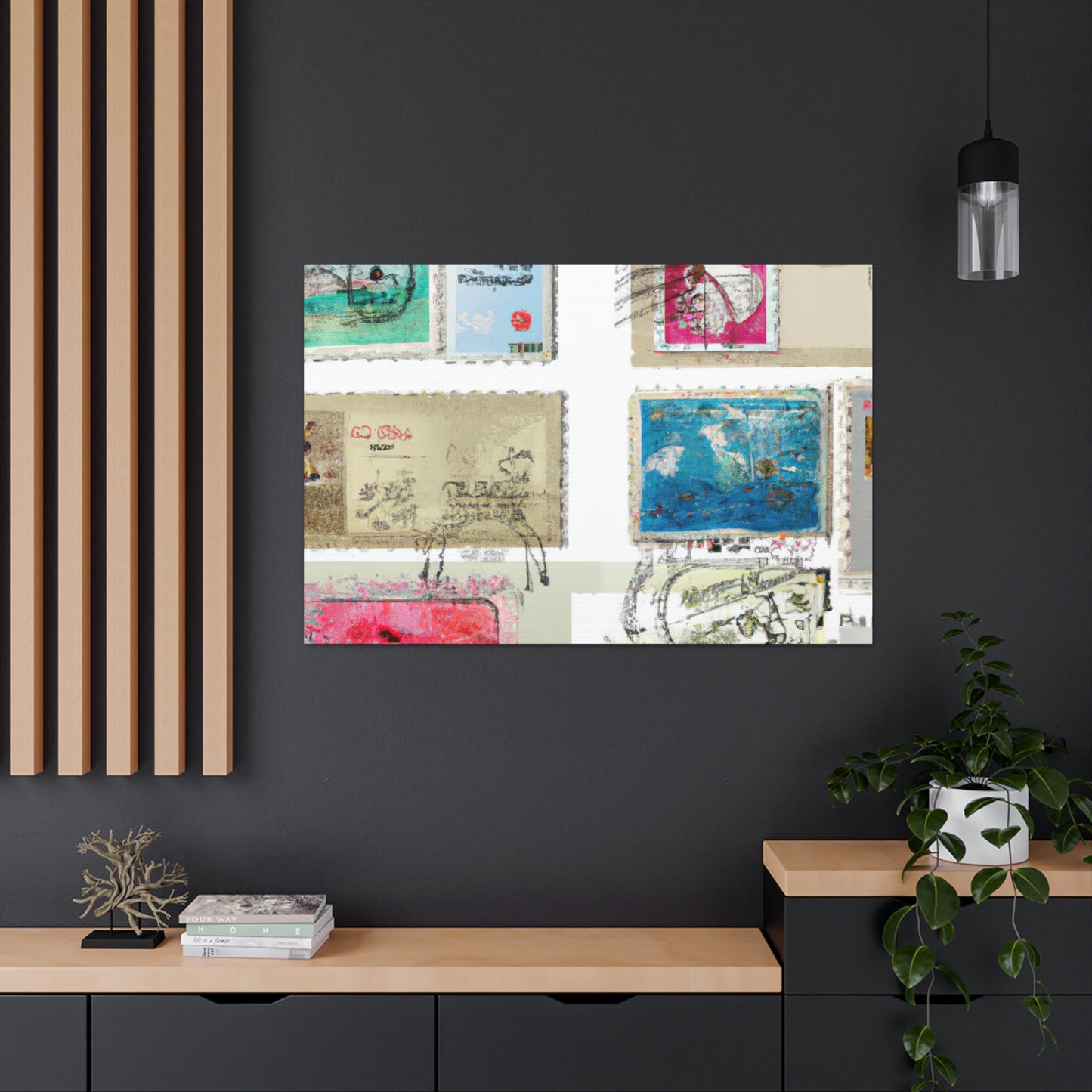 Global Treasures Stamps - Postage Stamp Collector Canvas Wall Art