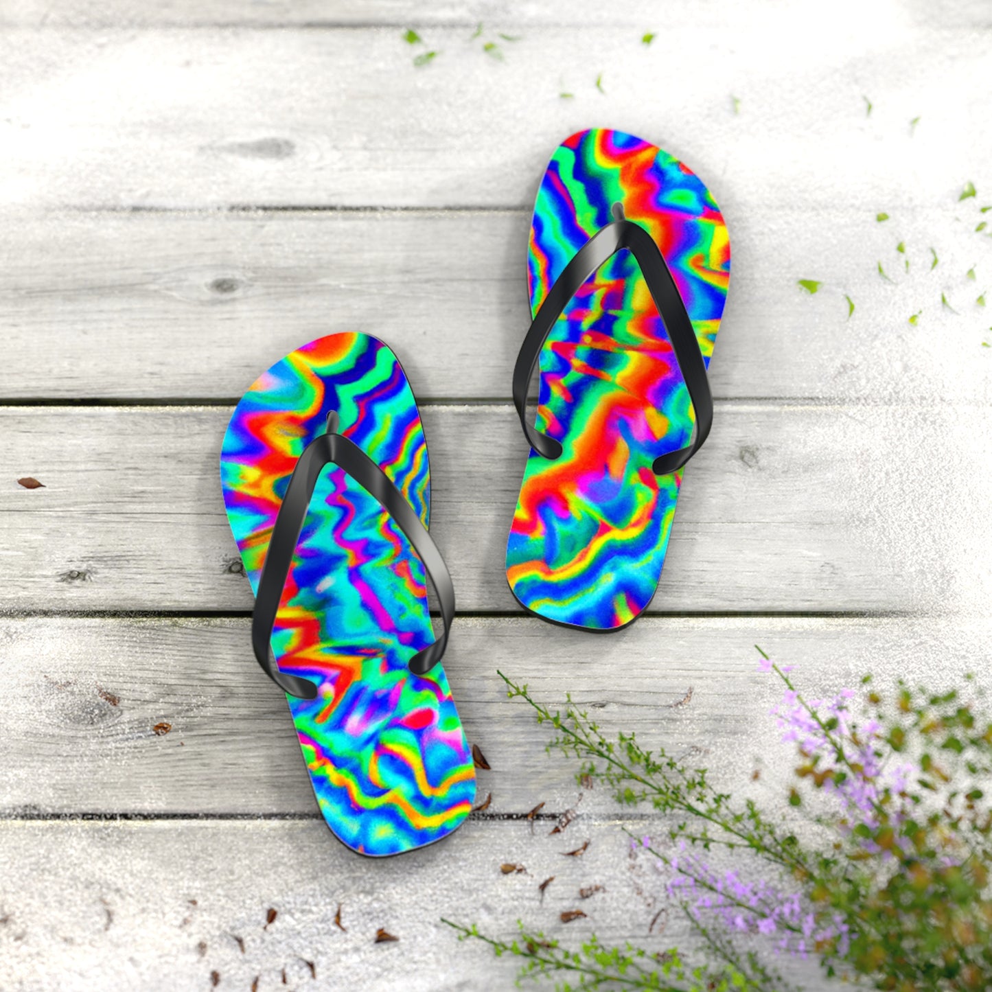 Annie Bootmaker - Psychedelic Trippy Flip Flop Beach Sandals