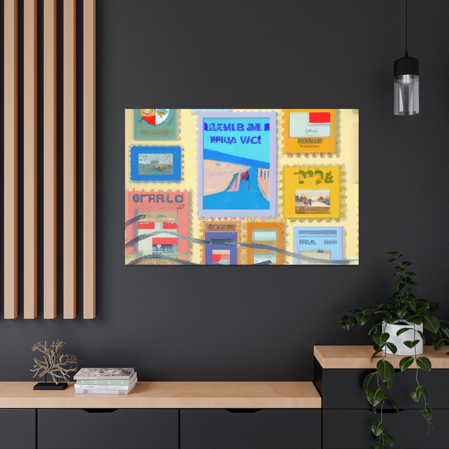 Global Wonders Stamps - Postage Stamp Collector Canvas Wall Art