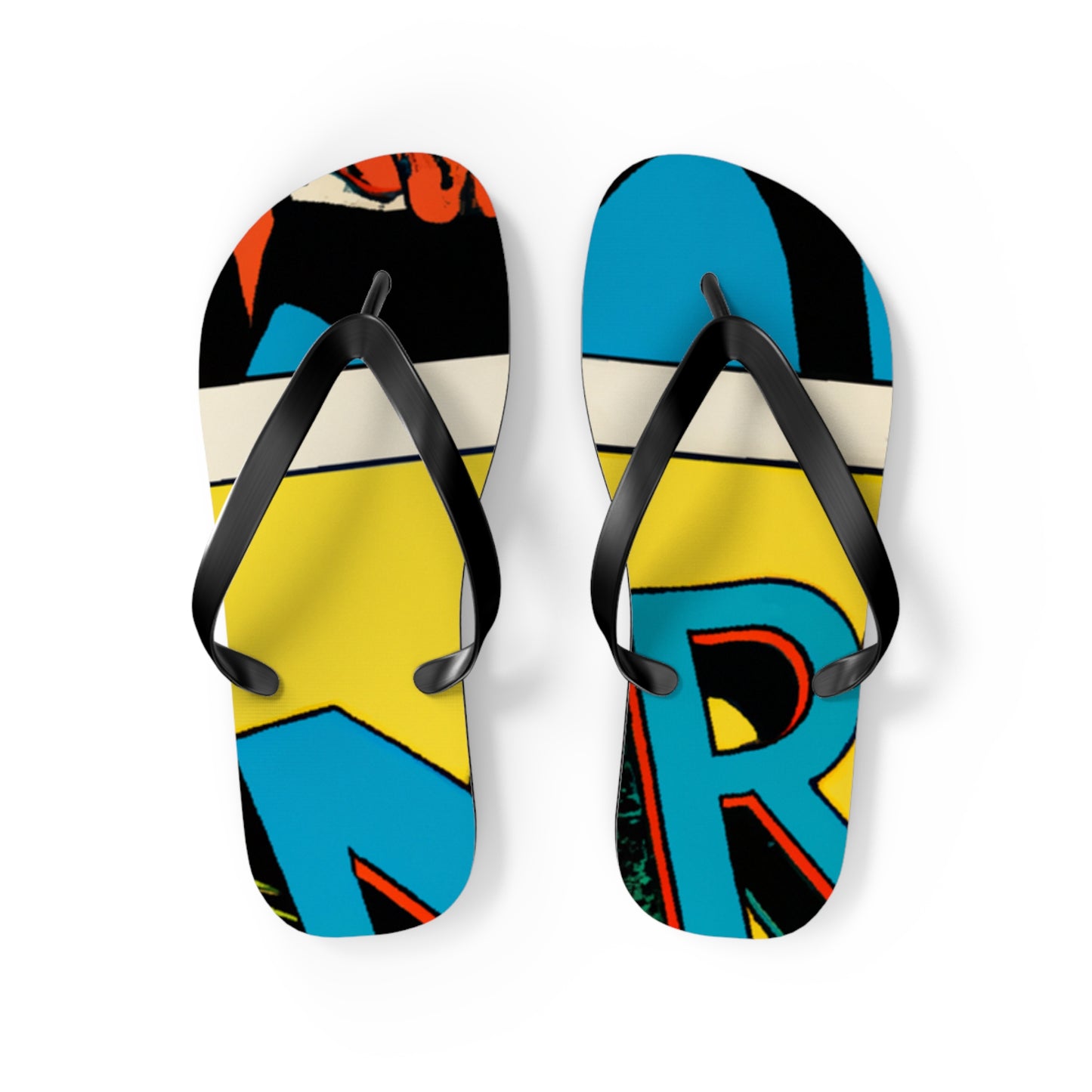 Mighty Manfred the Muscle-Bound - Comics Collector Flip Flop Beach Sandals