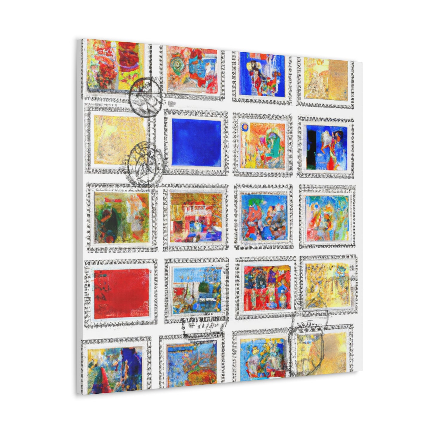 Global stamp collection: Voyageurs Around the World. - Postage Stamp Collector Canvas Wall Art