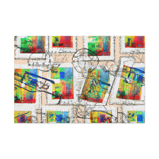 "Global Treasures" - Postage Stamp Collector Canvas Wall Art