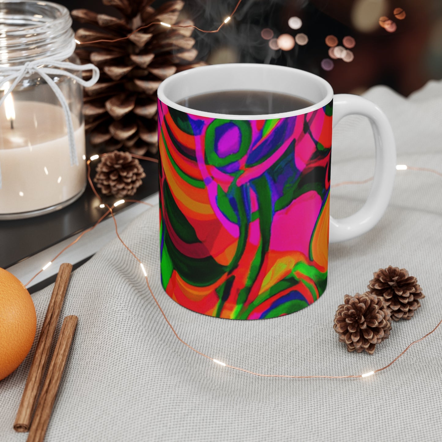 Joey's Java Roasters - Psychedelic Coffee Cup Mug 11 Ounce