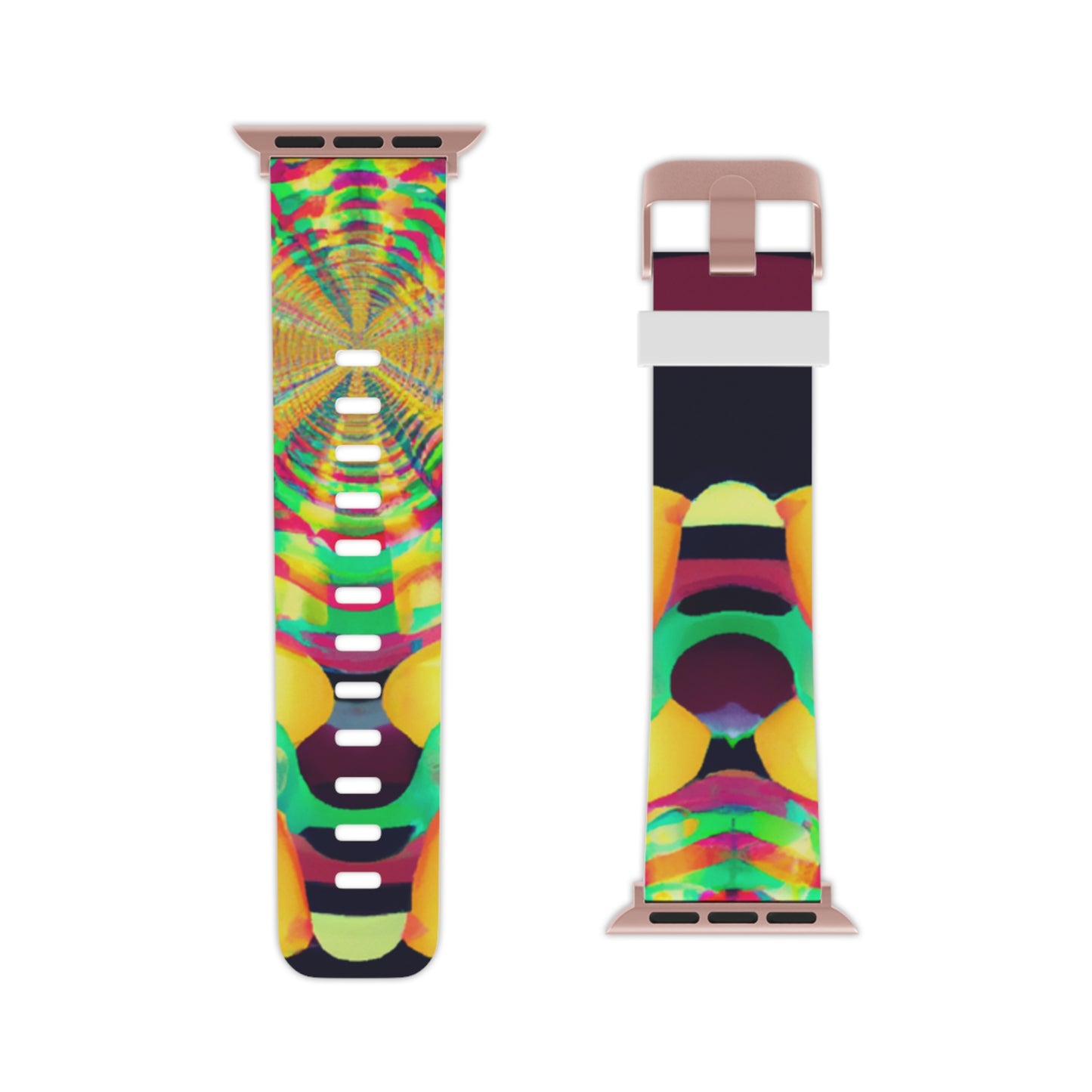 Gustave Pilloue - Trippy Hippy Boho Psychedelic Apple Wrist Watch Band