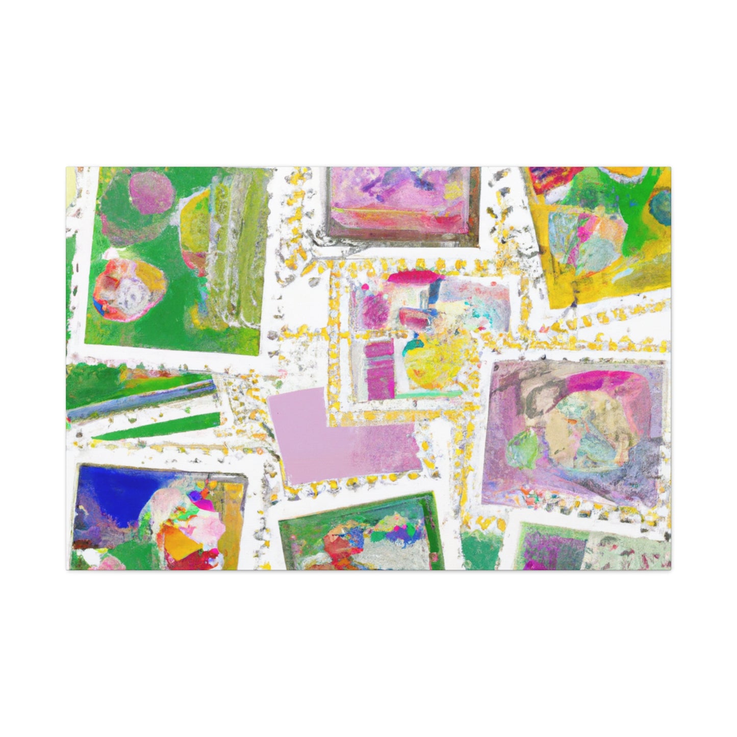 Global Destination Stamps - Postage Stamp Collector Canvas Wall Art