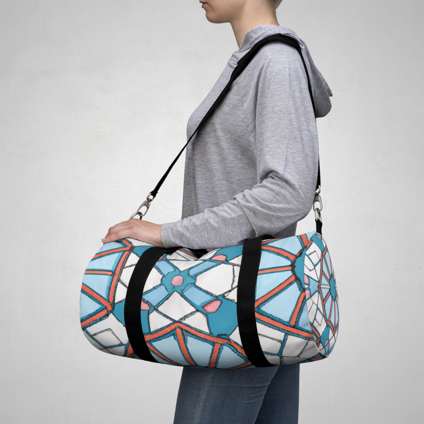 Abelard de Laceyshire - Geometric Pattern Duffel Travel Gym Luggage Bag