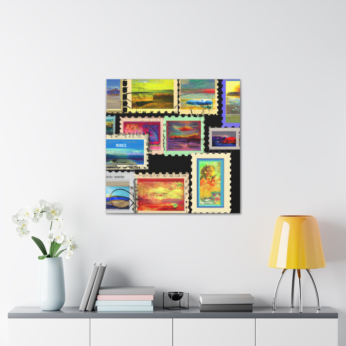 "Culinary Crossroads" - Postage Stamp Collector Canvas Wall Art