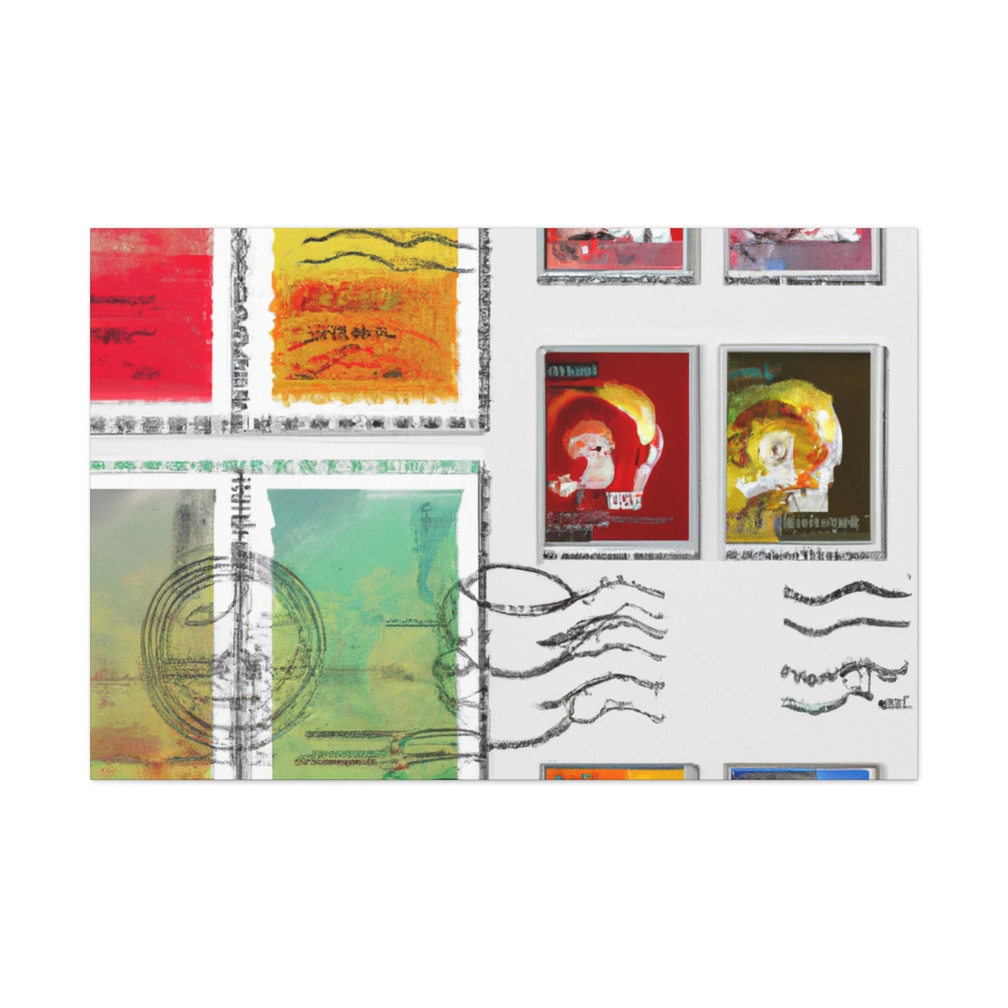 Global Walk of Ancient Wonders Stamp Collection - Postage Stamp Collector Canvas Wall Art