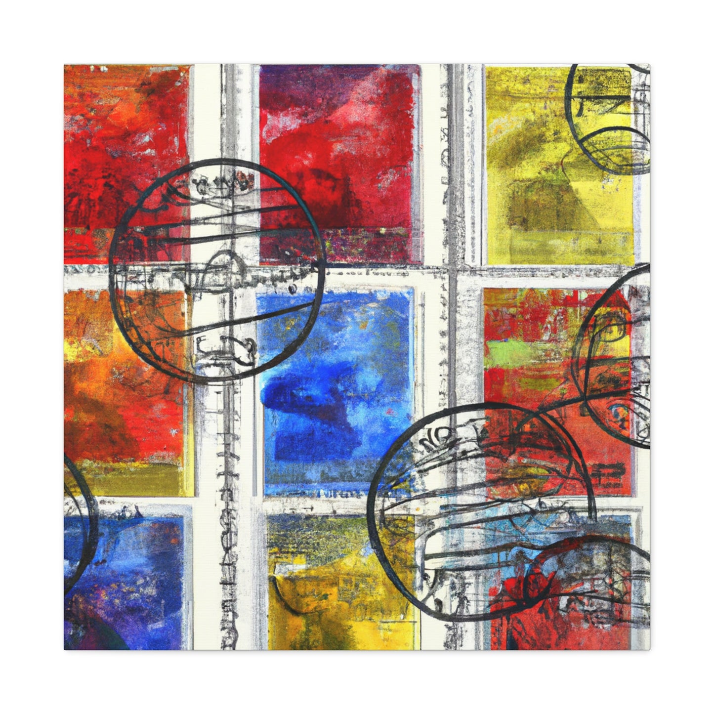 International Migration Stamps. - Postage Stamp Collector Canvas Wall Art