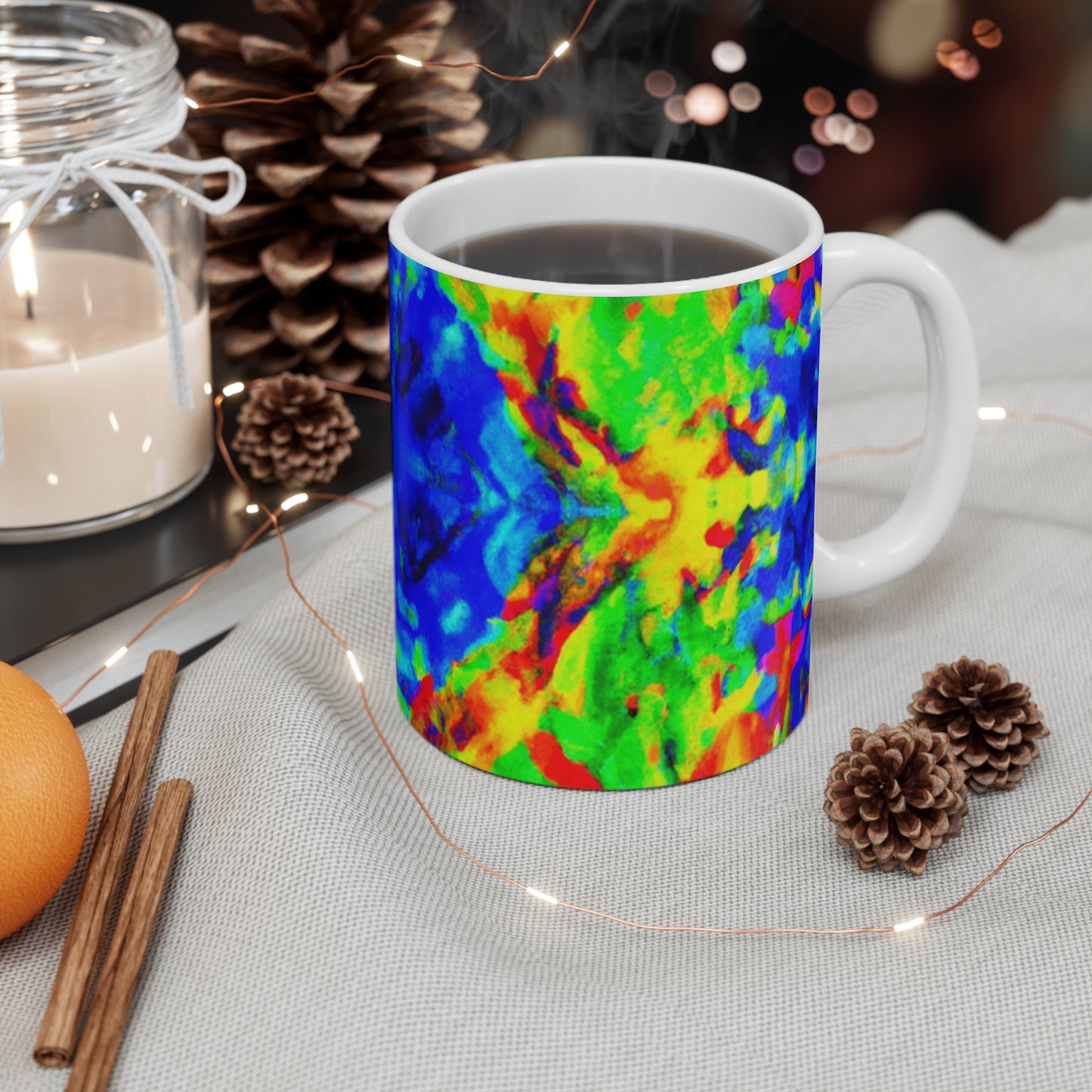 Cuppy's Fresh Roast - Psychedelic Coffee Cup Mug 11 Ounce