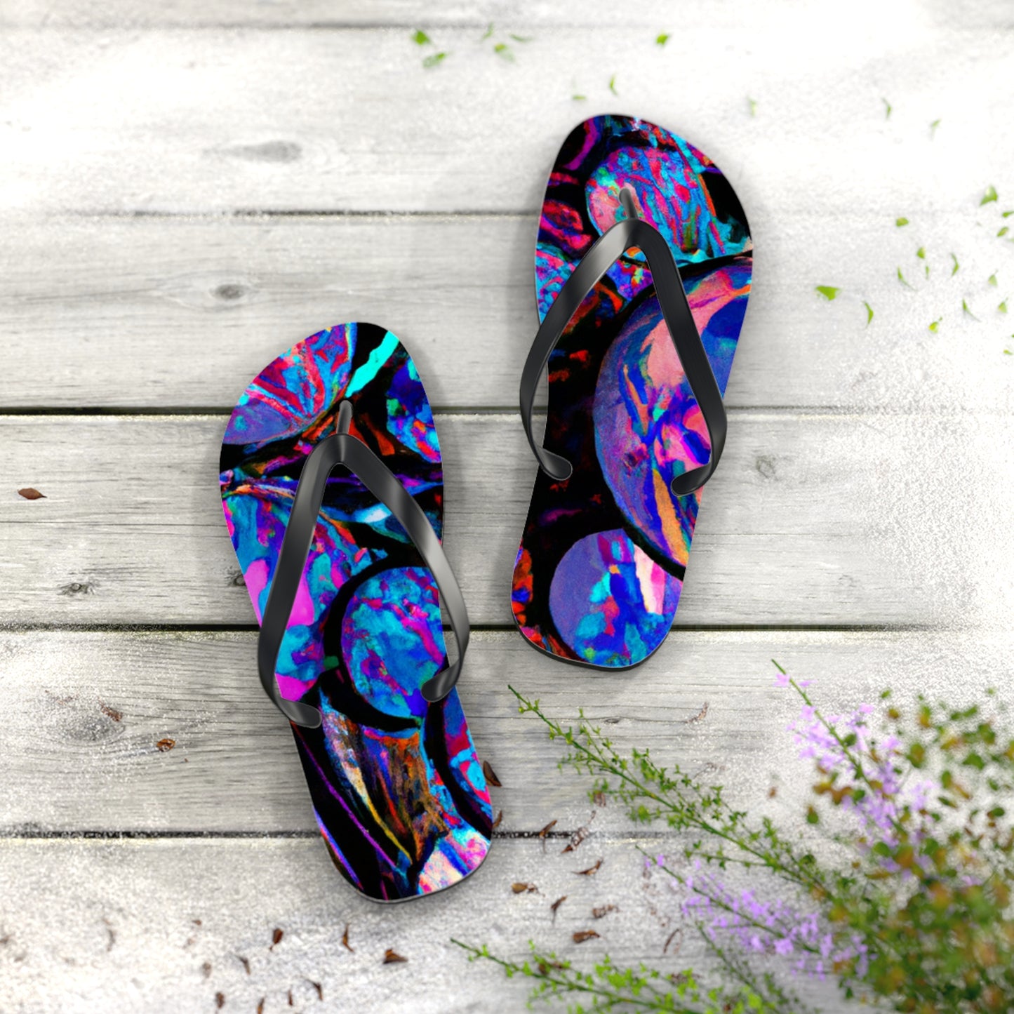 Caroline Craddock - Psychedelic Trippy Flip Flop Beach Sandals