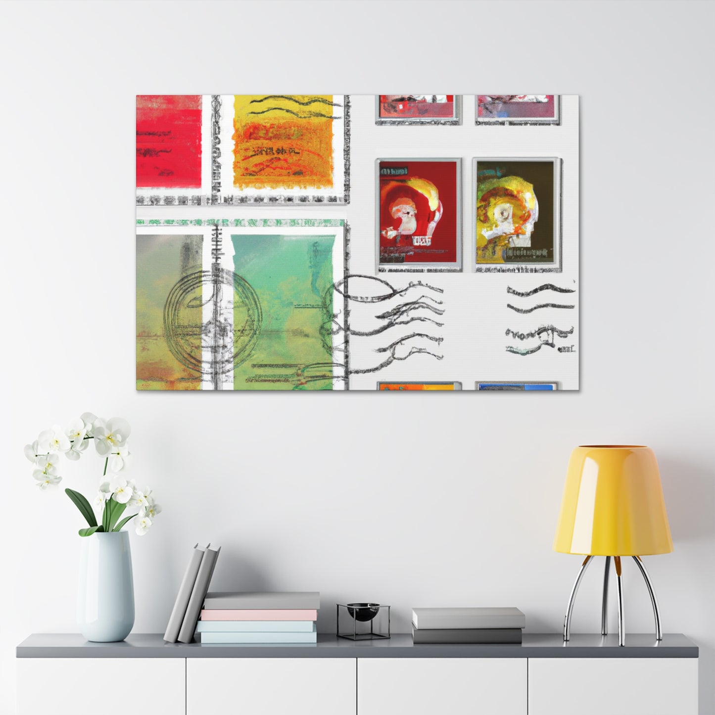 Global Walk of Ancient Wonders Stamp Collection - Postage Stamp Collector Canvas Wall Art