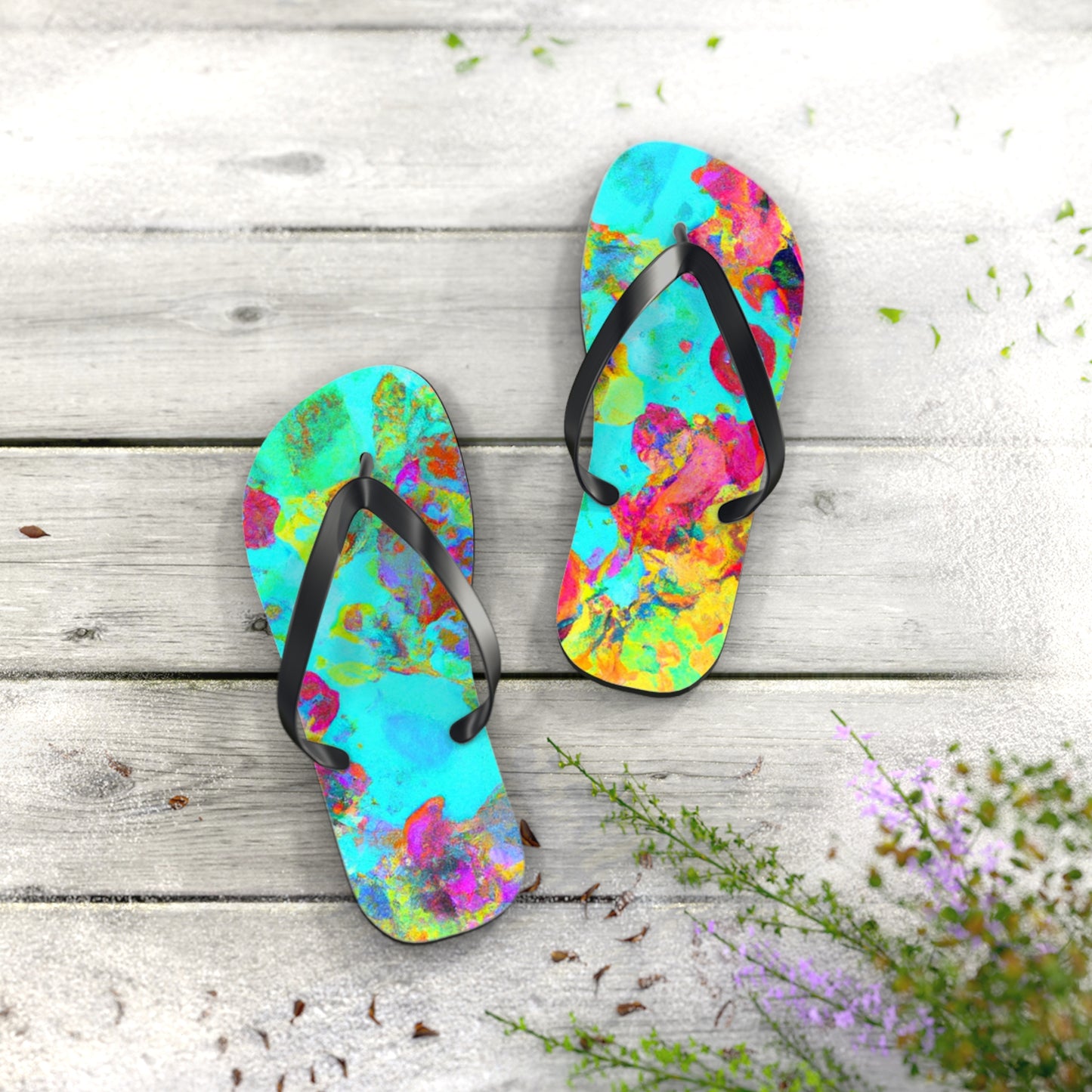 Hiram Clifton, Cobbler. - Psychedelic Trippy Flip Flop Beach Sandals