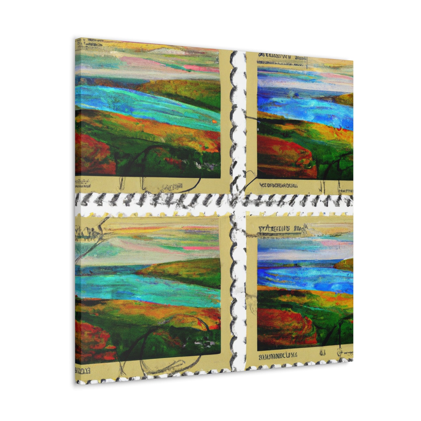 Global Adventure Stamps - Postage Stamp Collector Canvas Wall Art