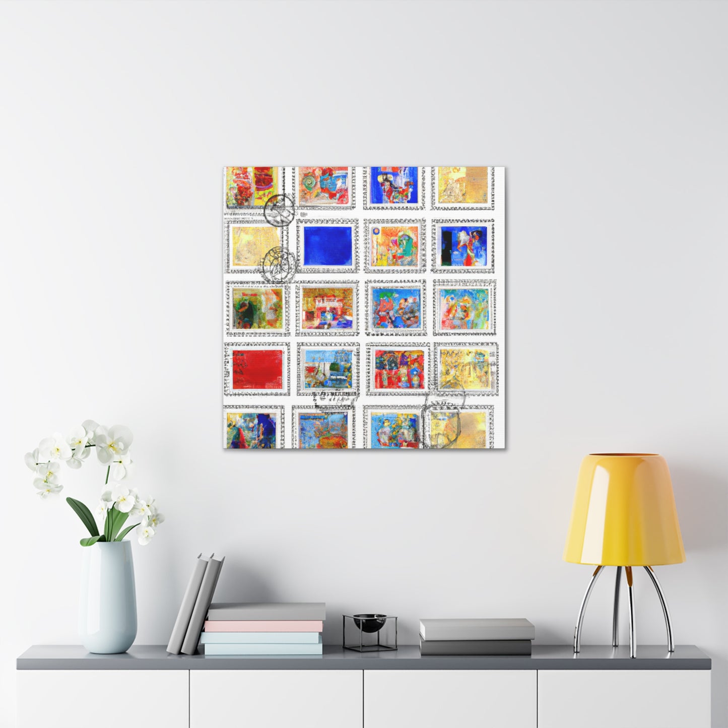 Global stamp collection: Voyageurs Around the World. - Postage Stamp Collector Canvas Wall Art