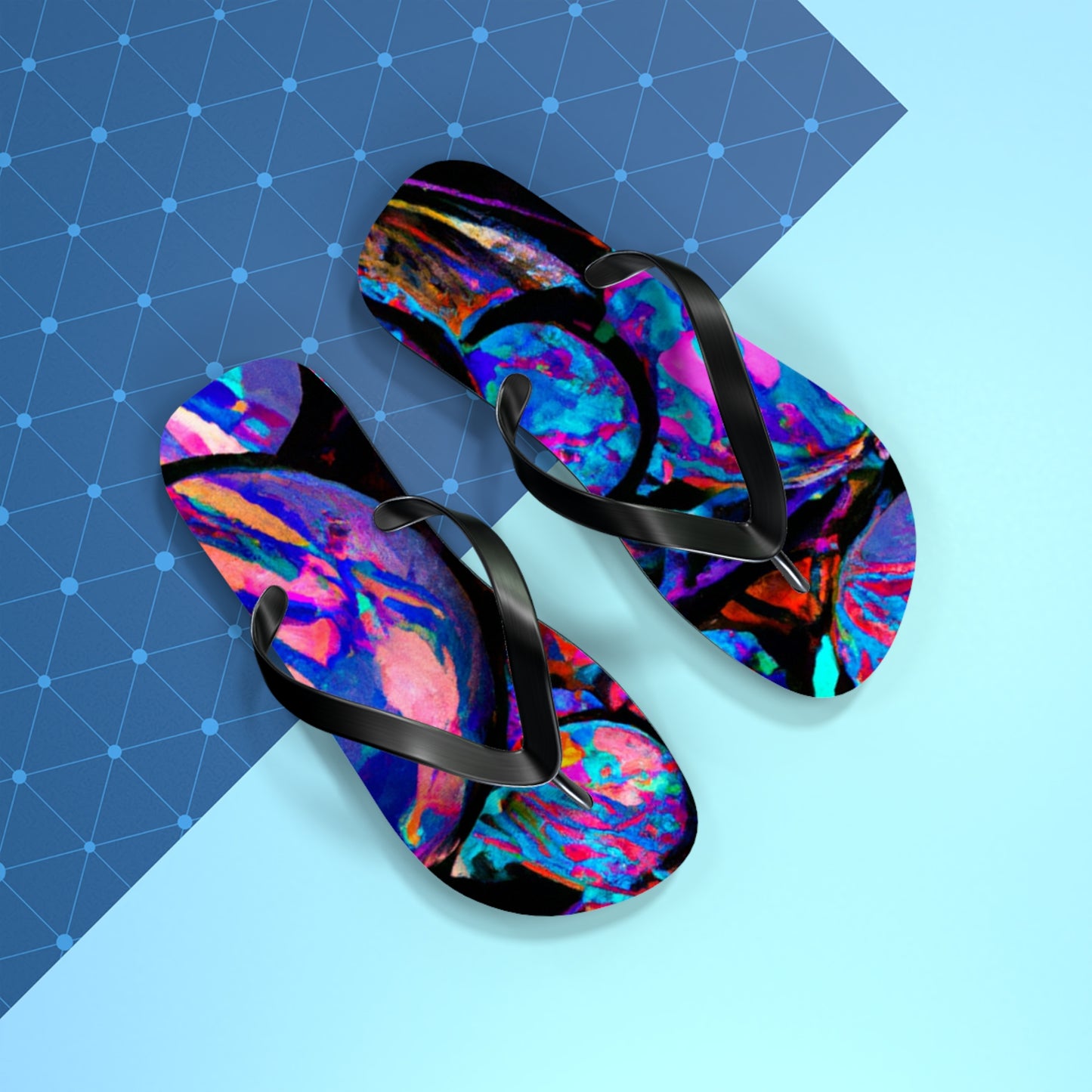 Caroline Craddock - Psychedelic Trippy Flip Flop Beach Sandals