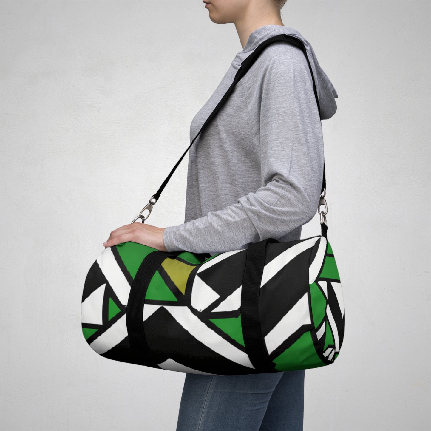 Olivia Pratchett - Geometric Pattern Duffel Travel Gym Luggage Bag