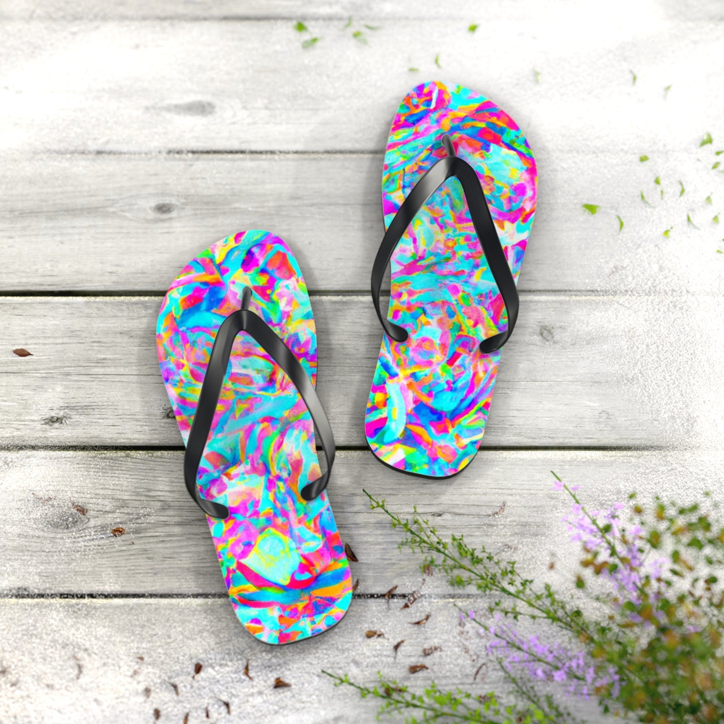 Adele's Shoemaker - Psychedelic Trippy Flip Flop Beach Sandals