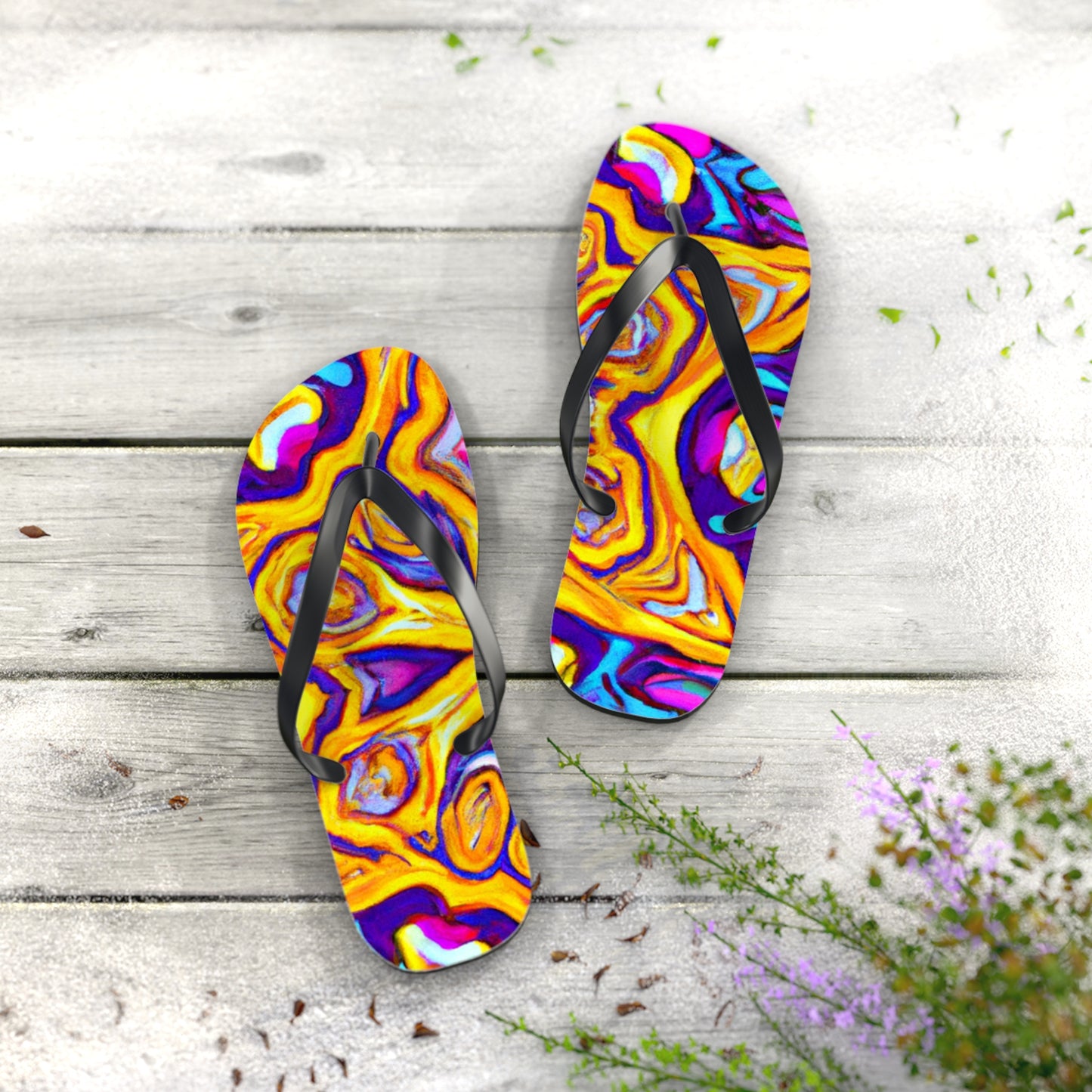 Hazel Stiles, Shoe Maker - Psychedelic Trippy Flip Flop Beach Sandals