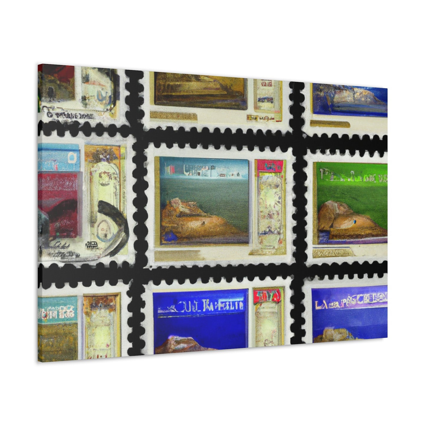 Celebrations of Culture Stamps - Postage Stamp Collector Canvas Wall Art