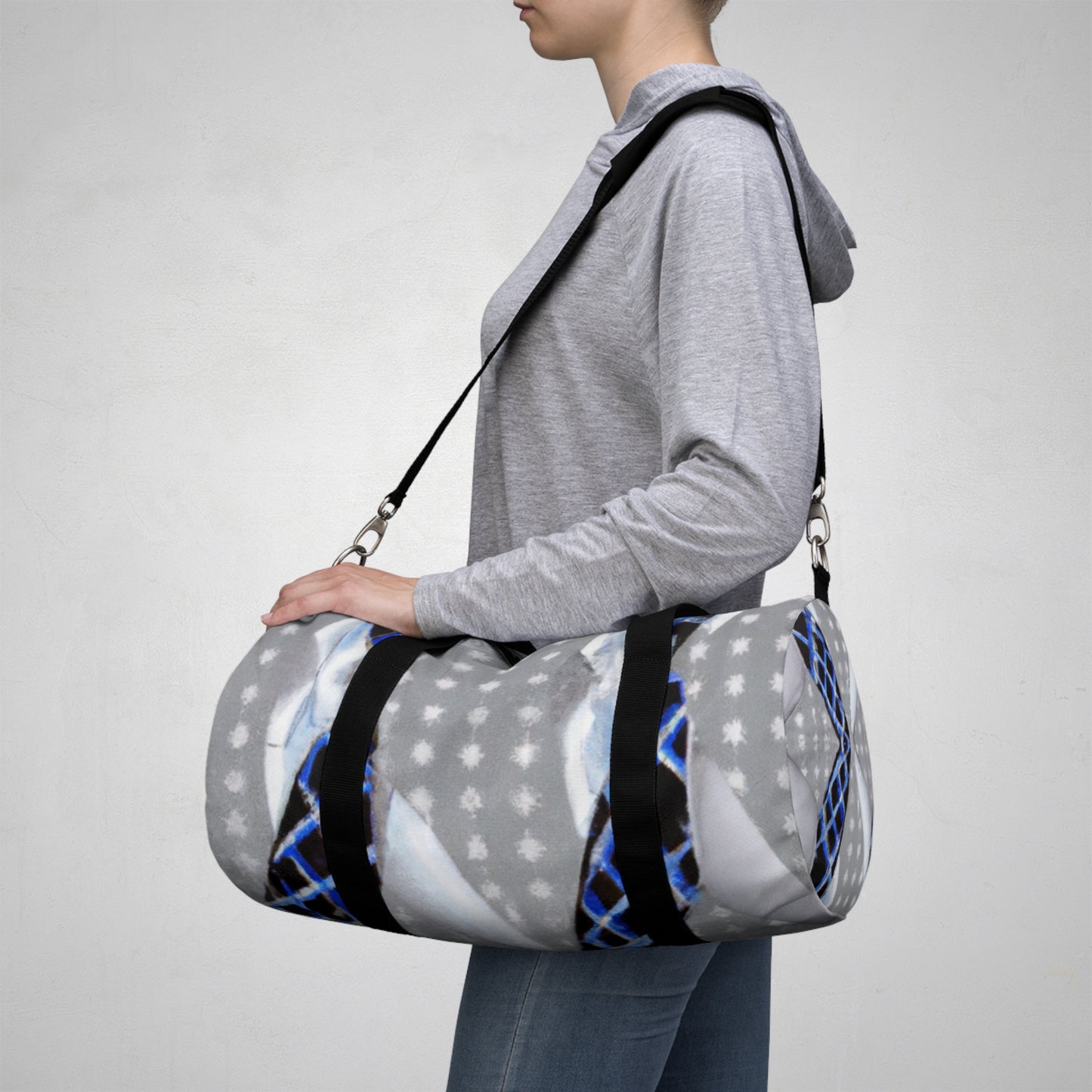 Clara Monetreaux - Geometric Pattern Duffel Travel Gym Luggage Bag