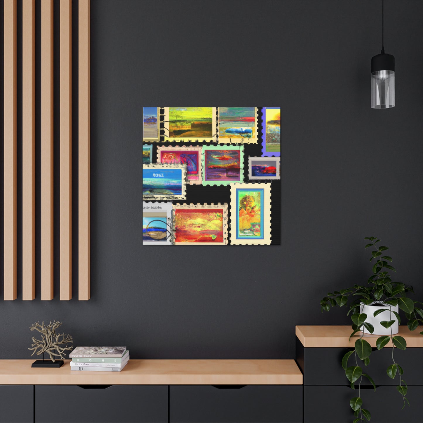 "Culinary Crossroads" - Postage Stamp Collector Canvas Wall Art