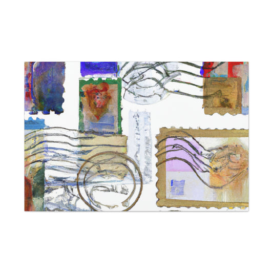 Exploring Our World Collection. - Postage Stamp Collector Canvas Wall Art