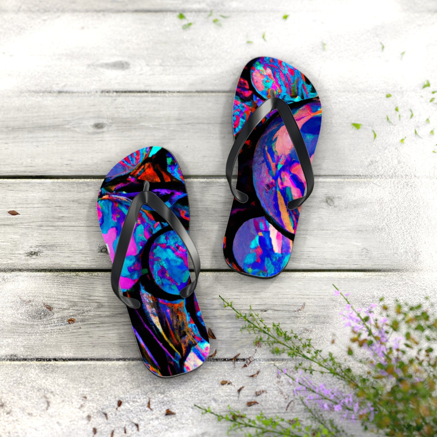 Caroline Craddock - Psychedelic Trippy Flip Flop Beach Sandals