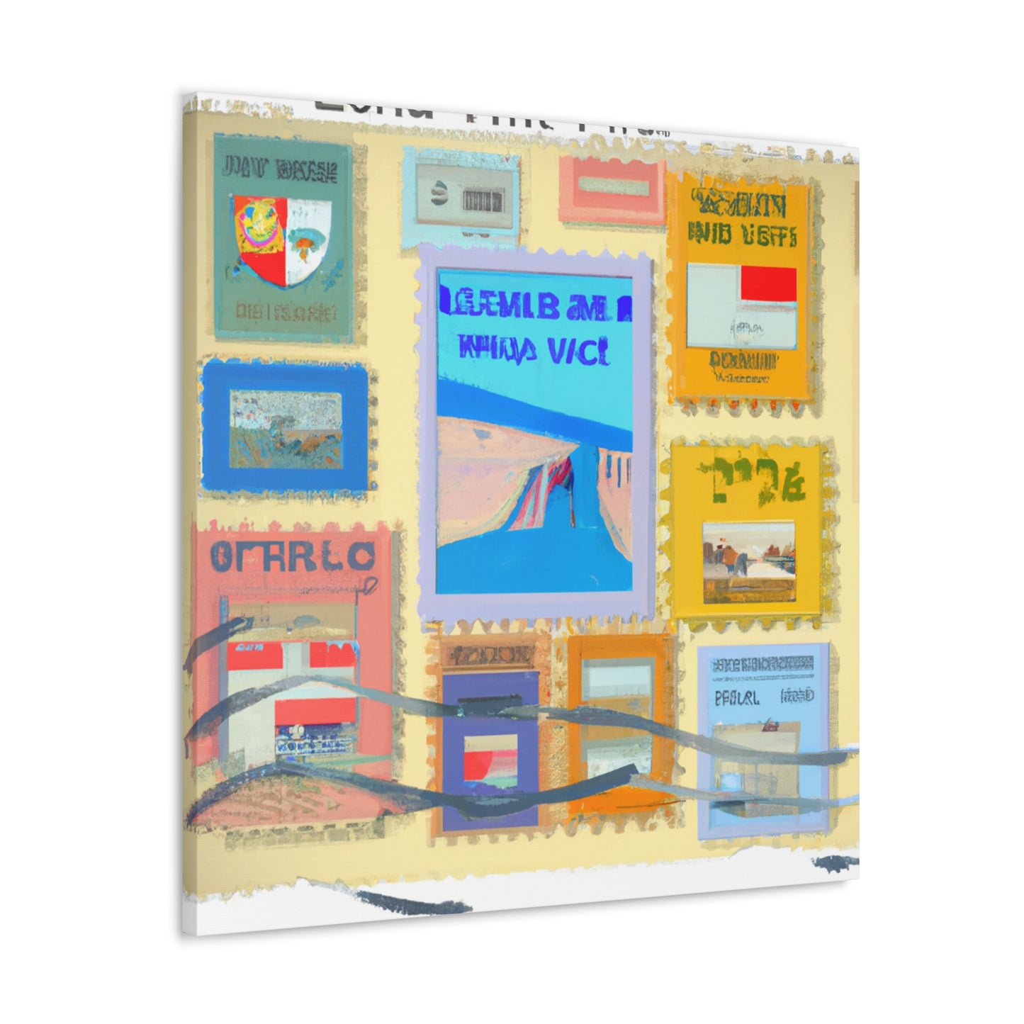 Global Wonders Stamps - Postage Stamp Collector Canvas Wall Art