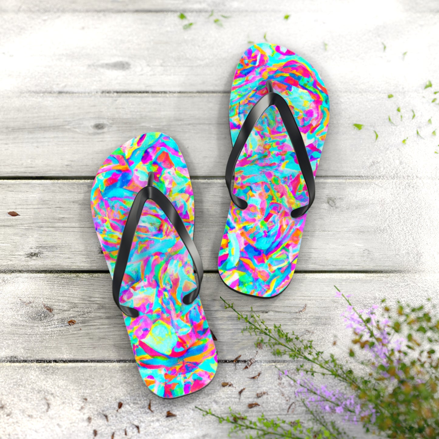 Adele's Shoemaker - Psychedelic Trippy Flip Flop Beach Sandals