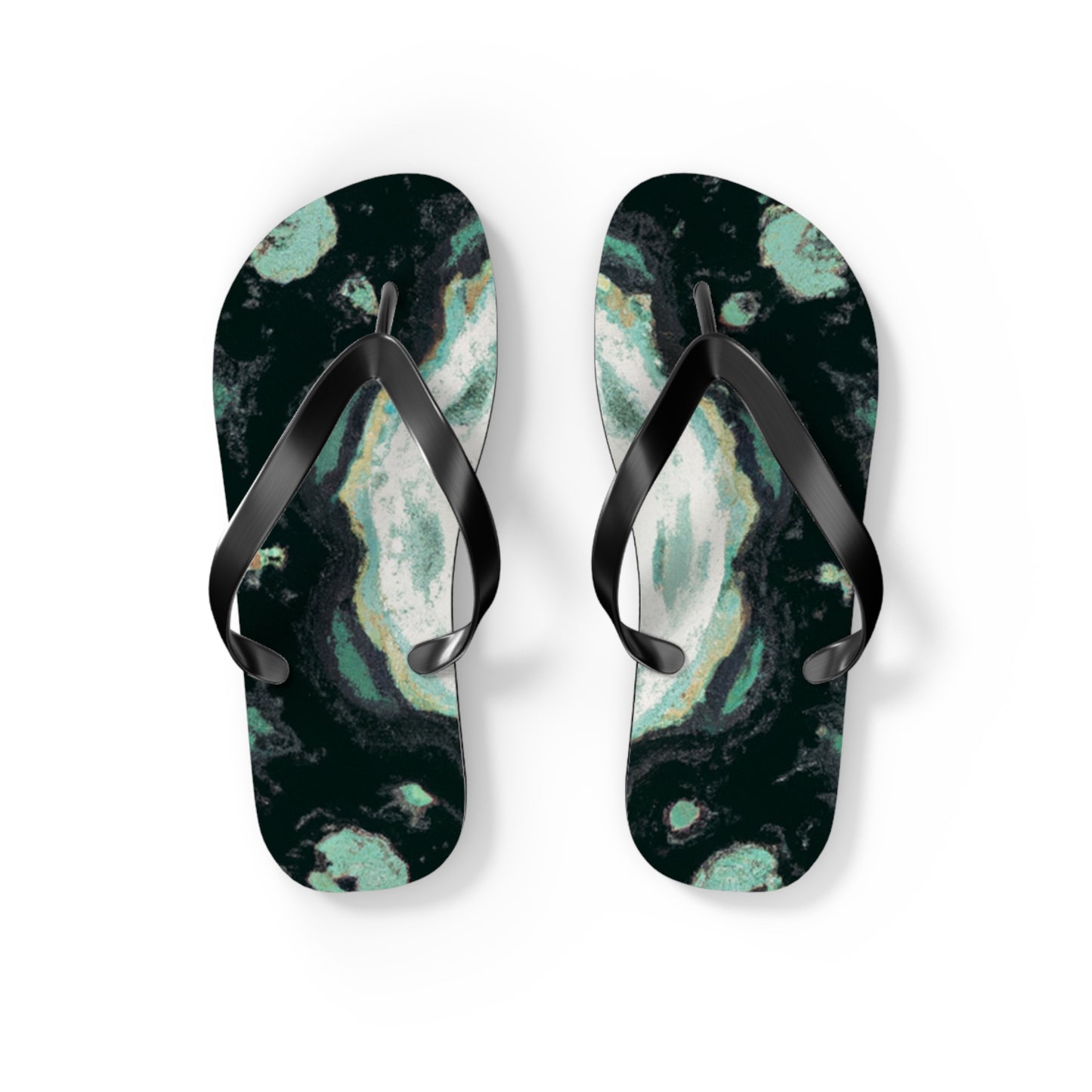 Abraham Leathercraft - Psychedelic Trippy Flip Flop Beach Sandals