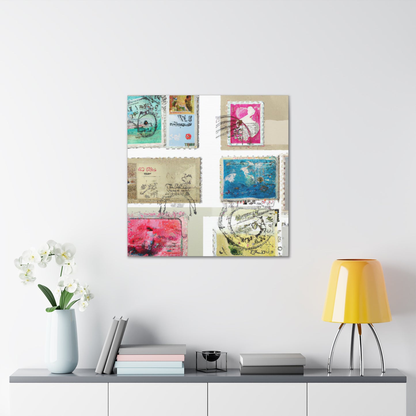 Global Treasures Stamps - Postage Stamp Collector Canvas Wall Art