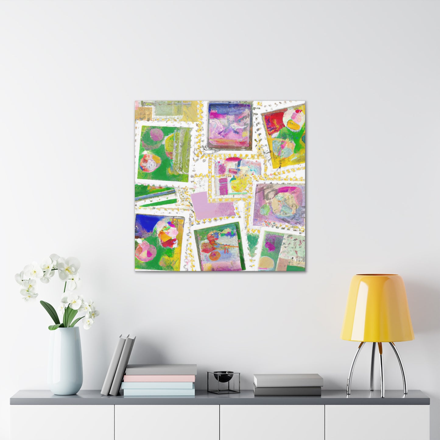 Global Destination Stamps - Postage Stamp Collector Canvas Wall Art