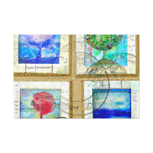 "Global Treasures: Tour the World through Postage Stamps" - Postage Stamp Collector Canvas Wall Art