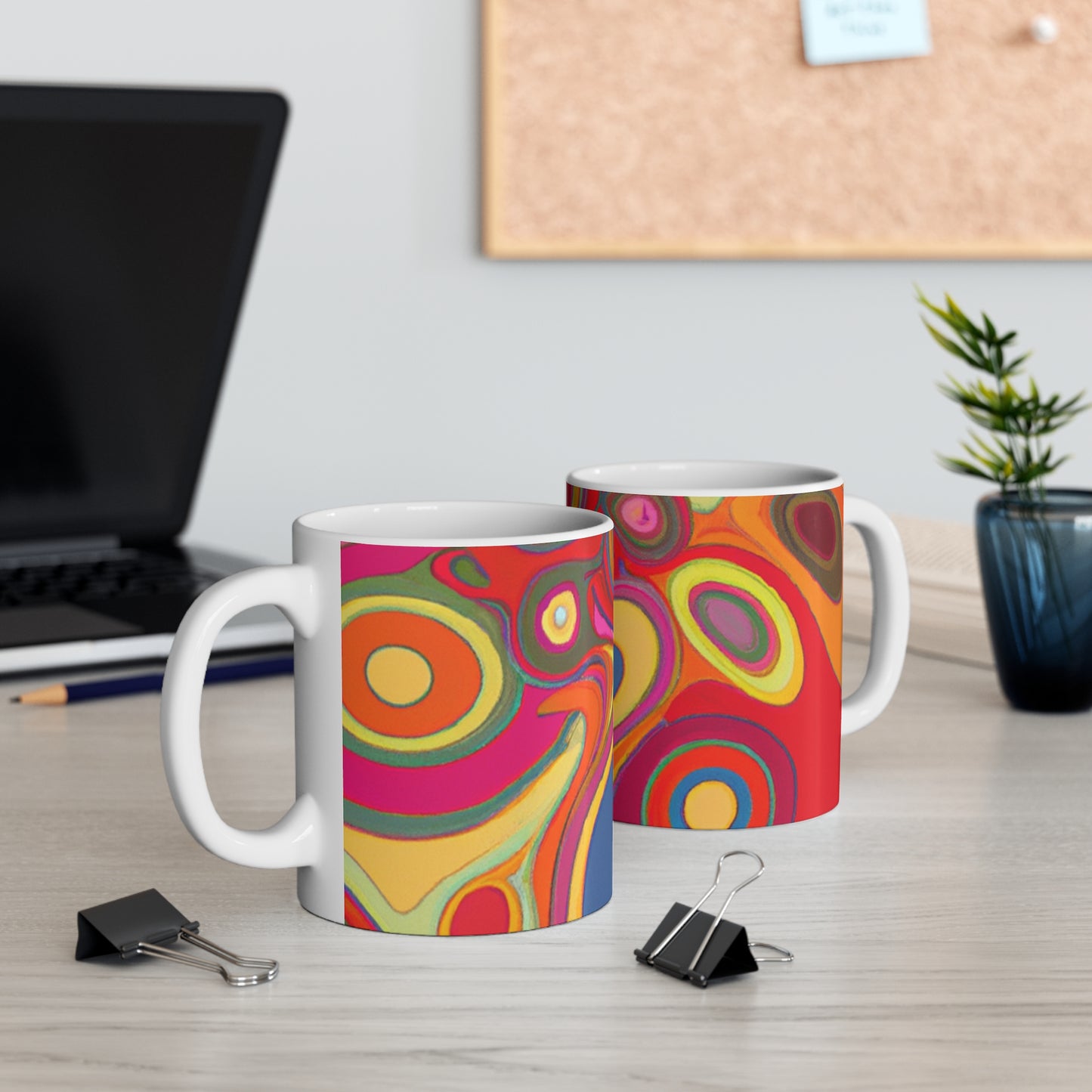 Wilma's Small Town Roasters - Psychedelic Coffee Cup Mug 11 Ounce