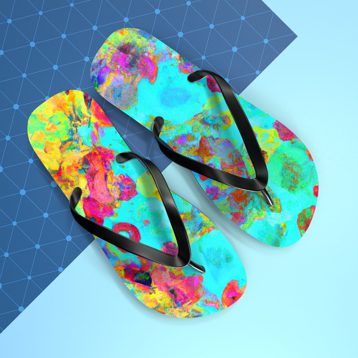 Hiram Clifton, Cobbler. - Psychedelic Trippy Flip Flop Beach Sandals