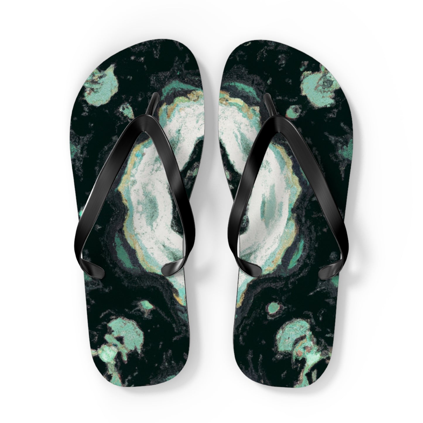 Abraham Leathercraft - Psychedelic Trippy Flip Flop Beach Sandals