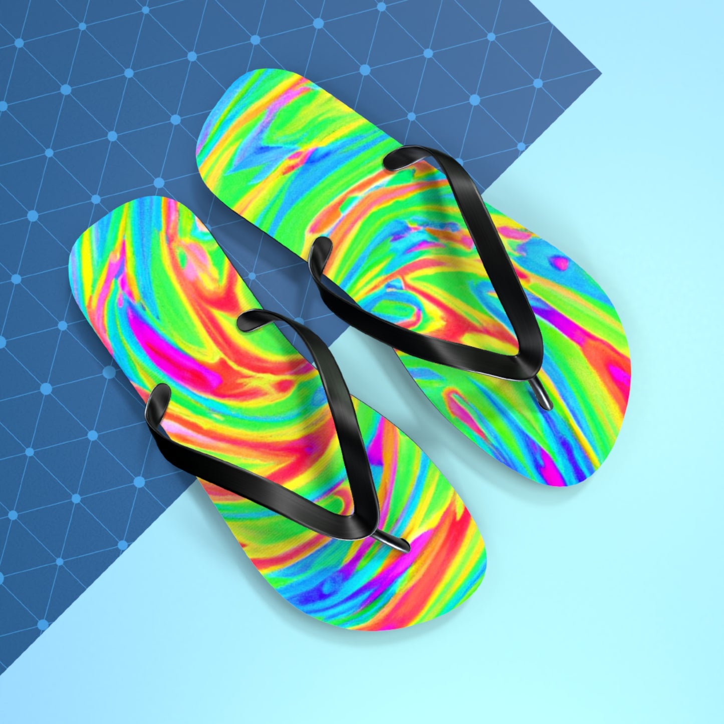 Anastasia Bootmaker - Psychedelic Trippy Flip Flop Beach Sandals